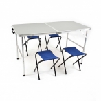 Комплект Кедр стол складной влагостойкий 60 х 120 см и 4 табурета TABS-04V