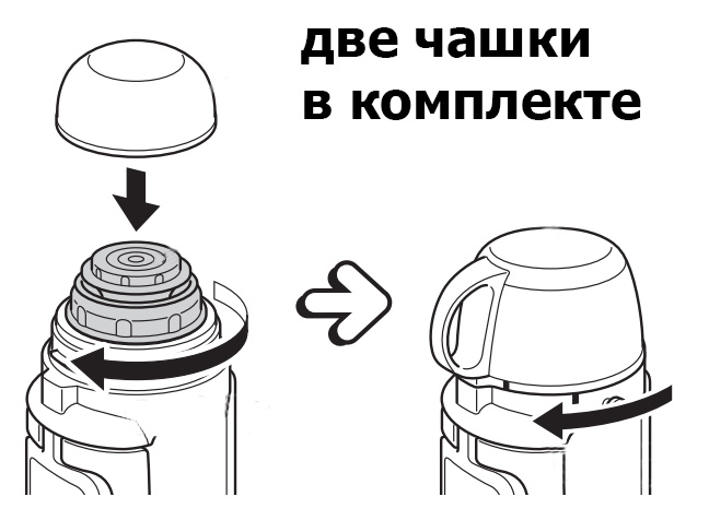 Две чашки в комплекте термоса Tiger MHK-A200